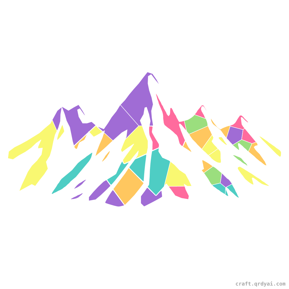 Glacier mosaic sticker template — finished art