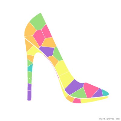 Glass Slipper mosaic sticker template — finished art preview