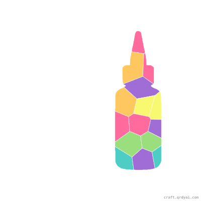 Glue Bottle mosaic sticker template — finished art preview