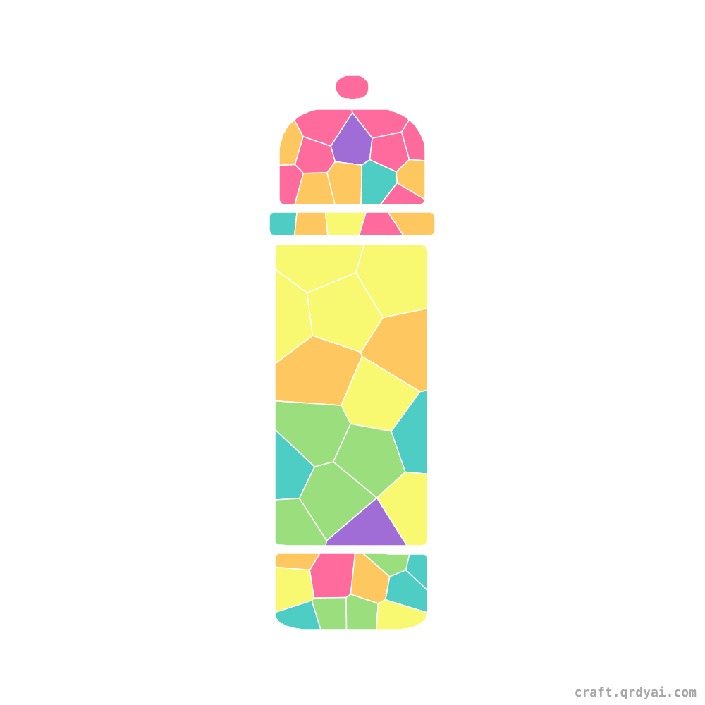 Glue Stick mosaic sticker template — finished art