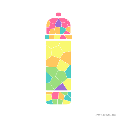 Glue Stick mosaic sticker template — finished art preview
