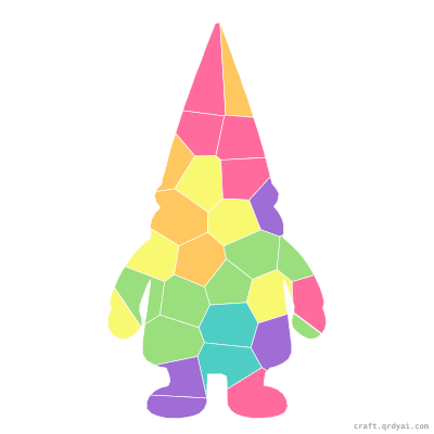 Gnome mosaic sticker template — finished art preview