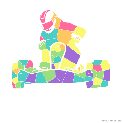Go-Kart mosaic sticker template — finished art preview