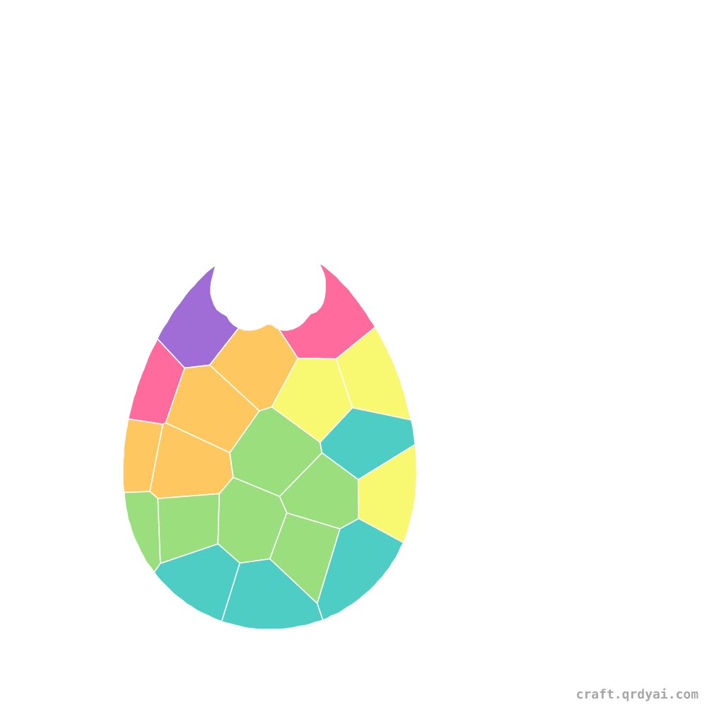 Golden Egg mosaic sticker template — finished art