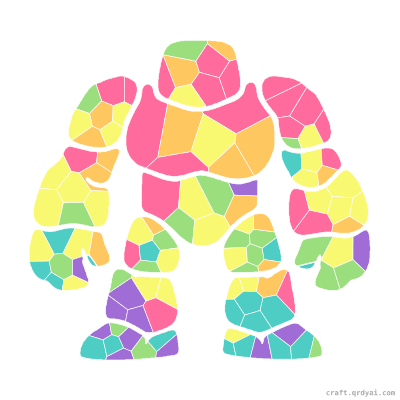 Golem mosaic sticker template — finished art preview