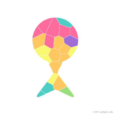 Golf Ball & Tee mosaic sticker template — finished art preview