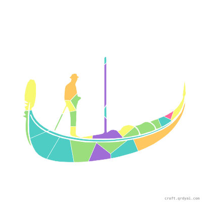 Gondola mosaic sticker template — finished art preview