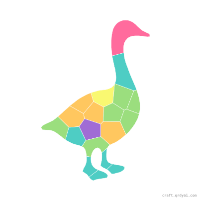 Goose mosaic sticker template — finished art preview