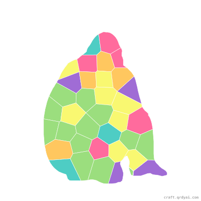 Gorilla mosaic sticker template — finished art preview