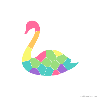 Graceful Swan mosaic sticker template — finished art preview