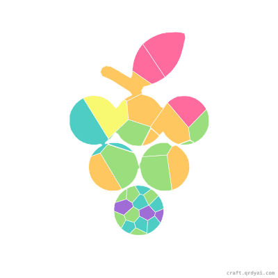 Grapes mosaic sticker template — finished art preview