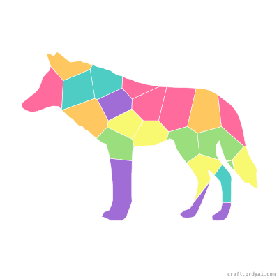 Gray Wolf mosaic sticker template — finished art preview