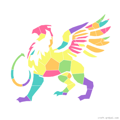 Griffin mosaic sticker template — finished art preview