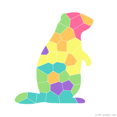 Groundhog mosaic sticker template — finished art preview
