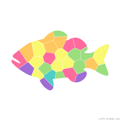 Grouper mosaic sticker template — finished art preview