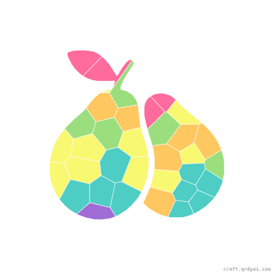 Guava mosaic sticker template — finished art preview
