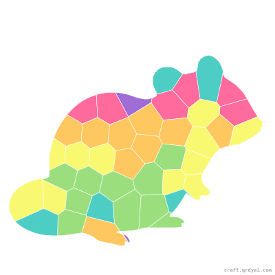 Guinea Pig mosaic sticker template — finished art preview