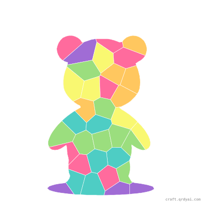 Gummy Bear mosaic sticker template — finished art preview