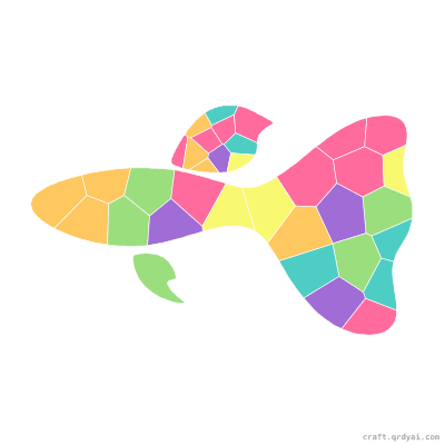 Guppy mosaic sticker template — finished art preview