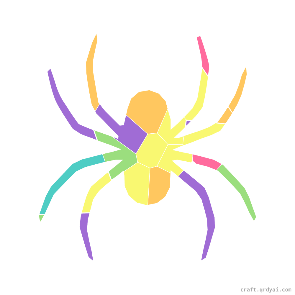 Halloween Spider mosaic sticker template — finished art