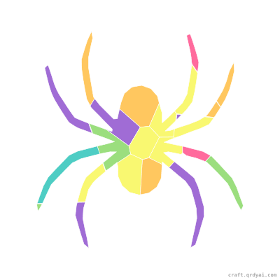 Halloween Spider mosaic sticker template — finished art preview