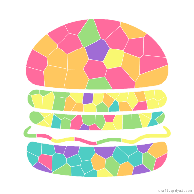 Hamburger mosaic sticker template — finished art preview