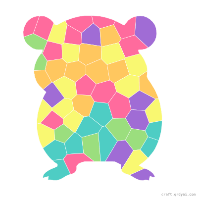 Hamster mosaic sticker template — finished art preview