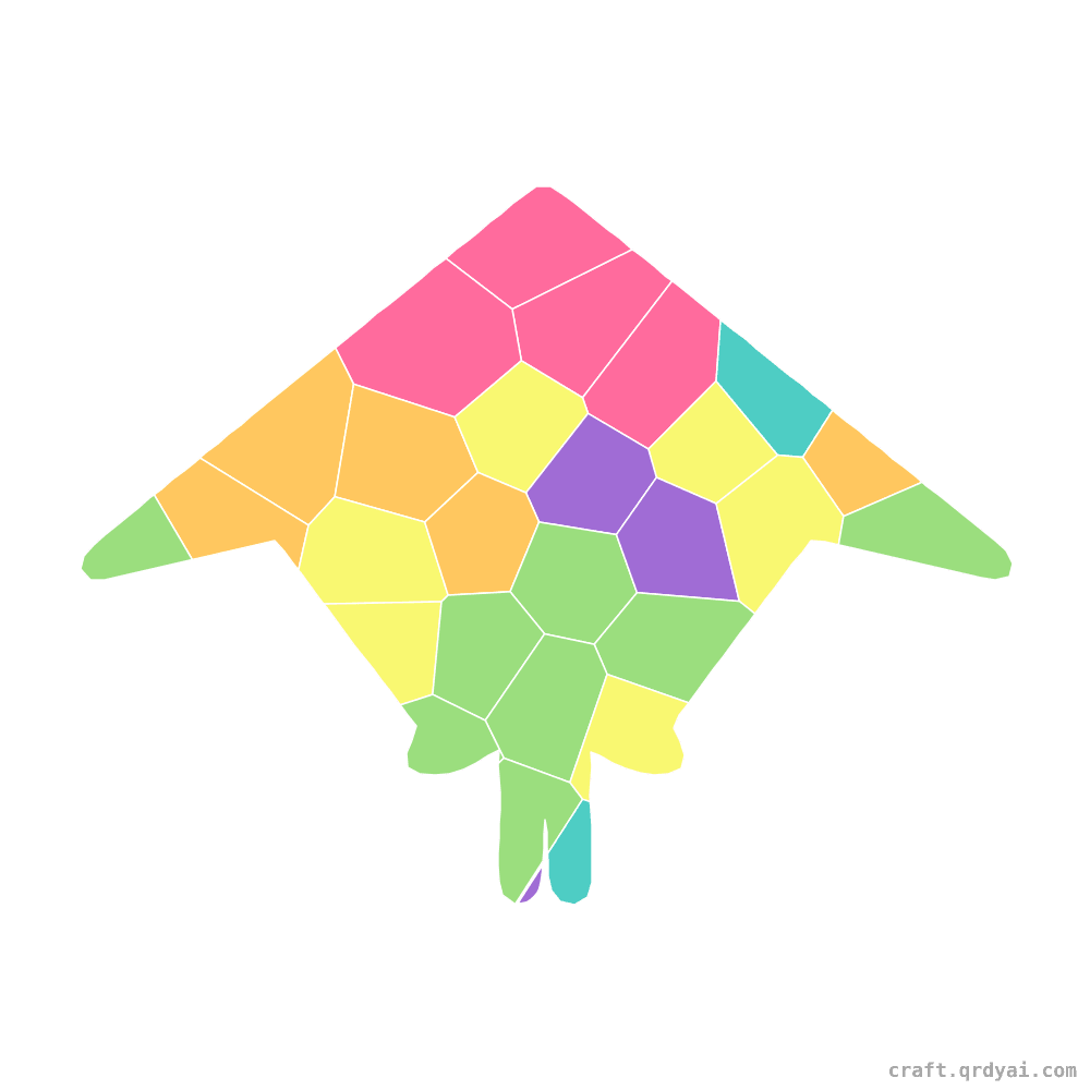 Hang Glider mosaic sticker template — finished art