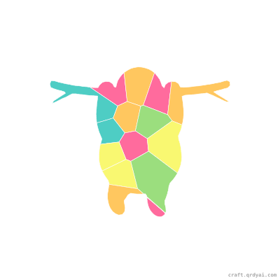 Hanging Sloth mosaic sticker template — finished art preview