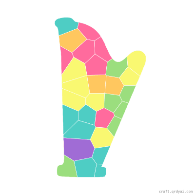 Harp mosaic sticker template — finished art preview