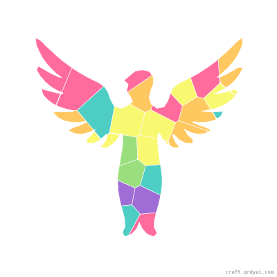 Harpy mosaic sticker template — finished art preview