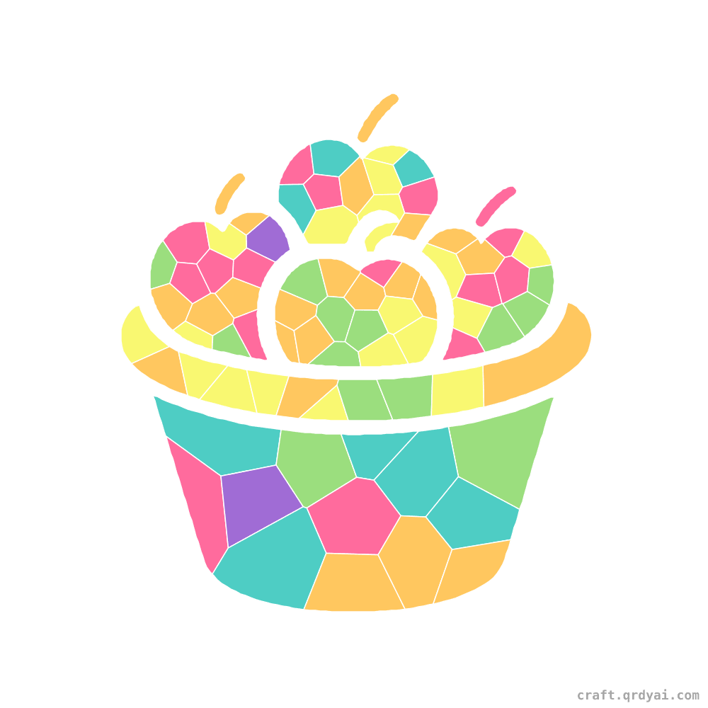 Harvest Basket mosaic sticker template — finished art
