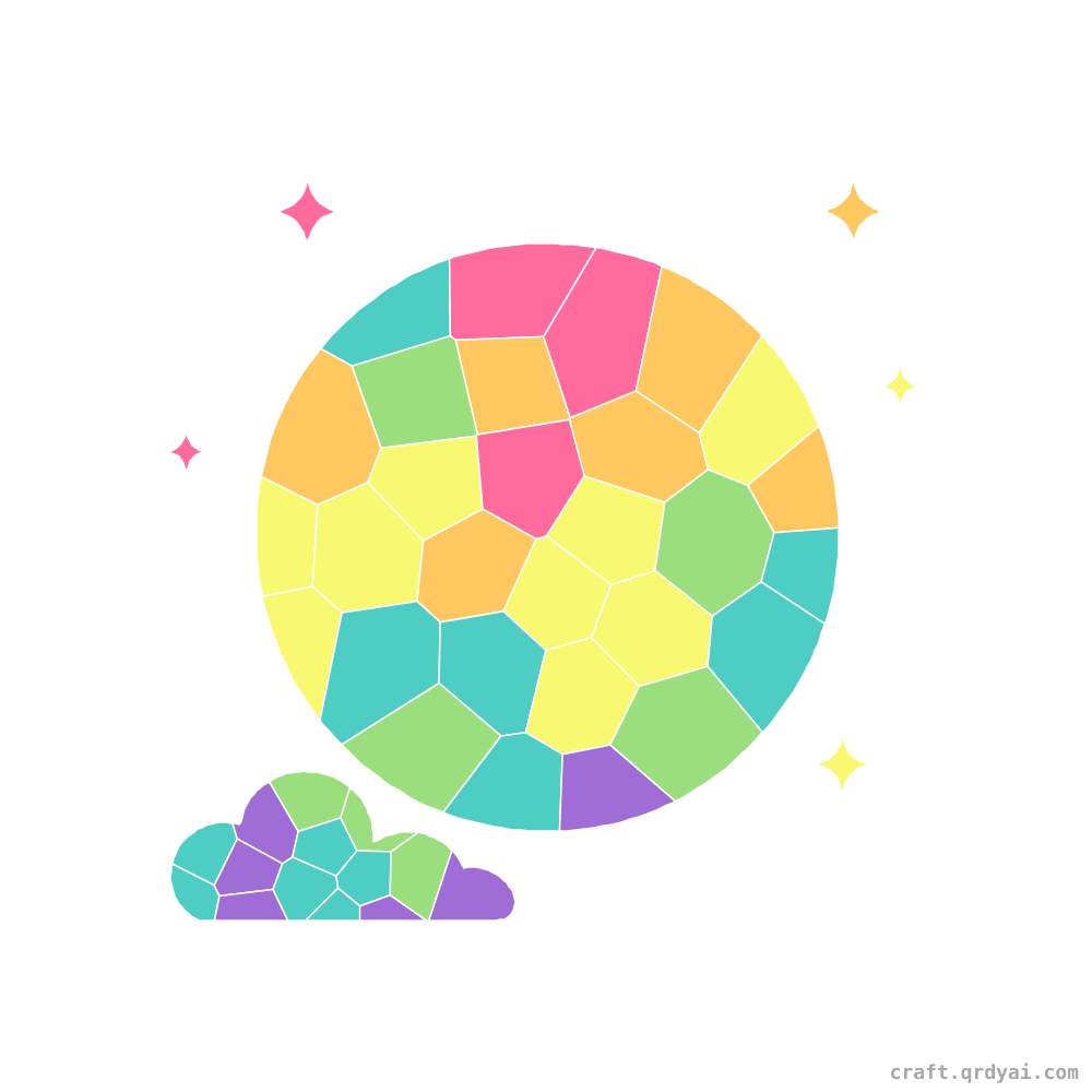 Harvest Moon mosaic sticker template — finished art