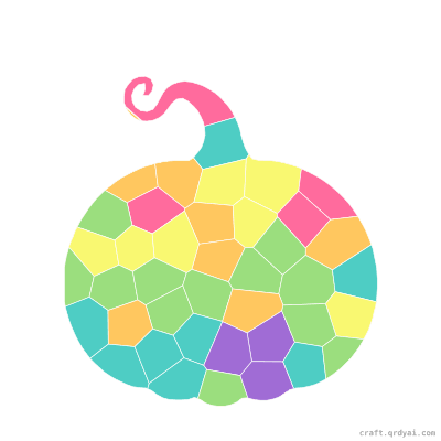 Harvest Pumpkin mosaic sticker template — finished art preview