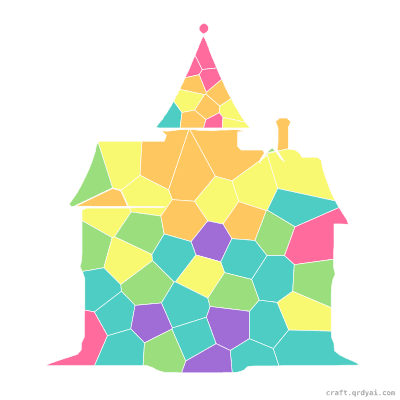 Haunted House mosaic sticker template — finished art preview