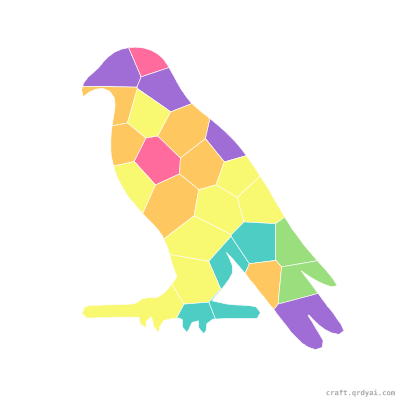 Hawk mosaic sticker template — finished art preview