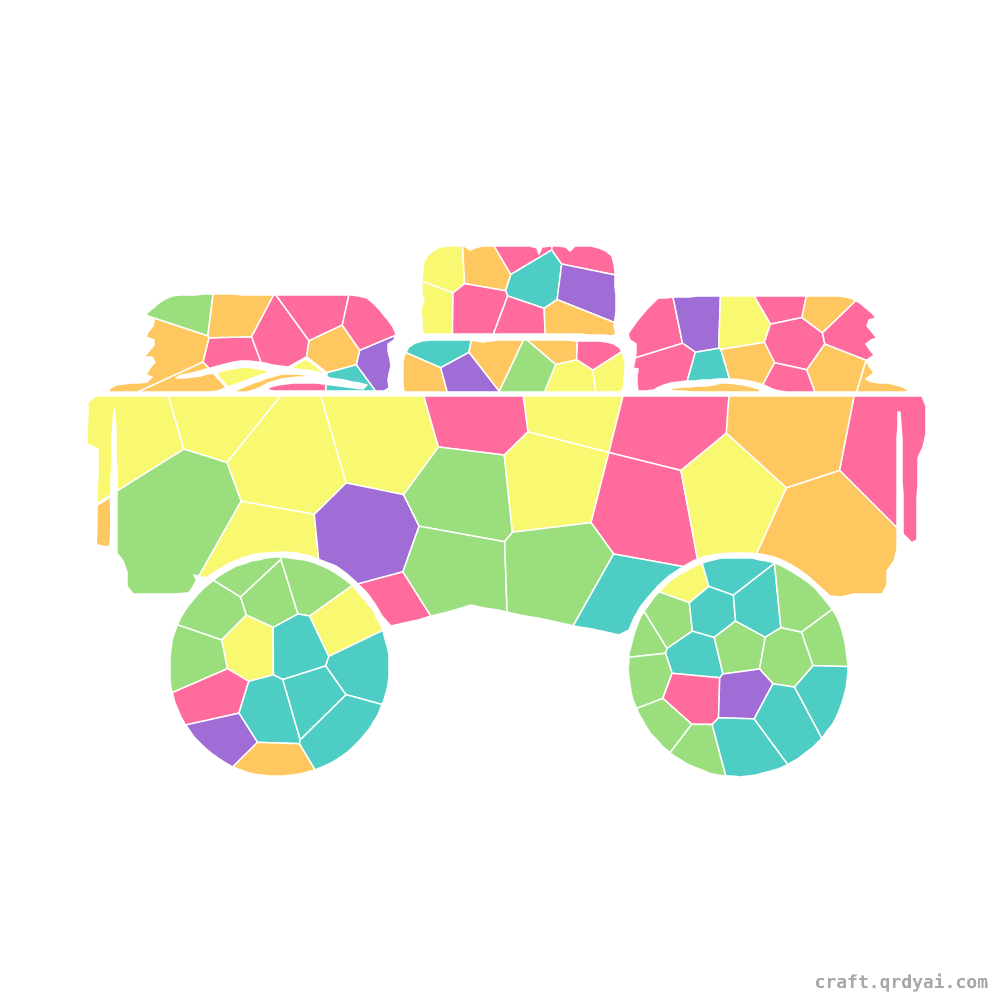 Hay Wagon mosaic sticker template — finished art