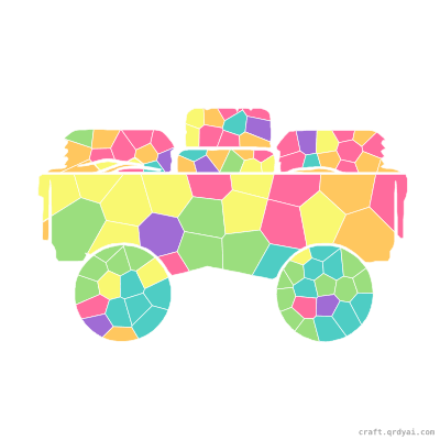 Hay Wagon mosaic sticker template — finished art preview