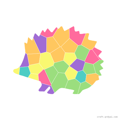 Hedgehog mosaic sticker template — finished art preview
