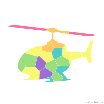 Helicopter mosaic sticker template — finished art preview