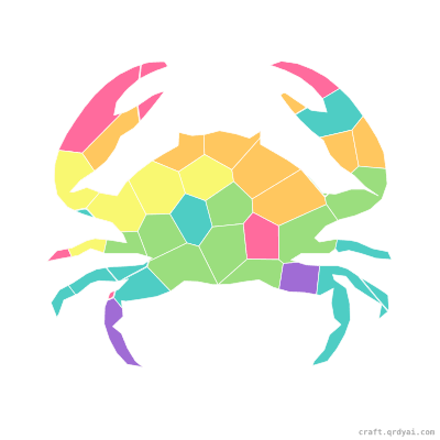 Hermit Crab mosaic sticker template — finished art preview
