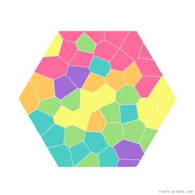 Hexagon mosaic sticker template — finished art preview