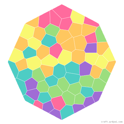 Hexagon mosaic sticker template — finished art preview