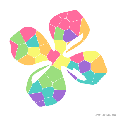 Hibiscus mosaic sticker template — finished art preview