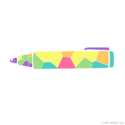 Highlighter mosaic sticker template — finished art preview