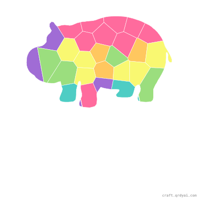 Hippo mosaic sticker template — finished art preview