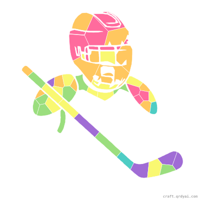 Hockey Stick mosaic sticker template — finished art preview