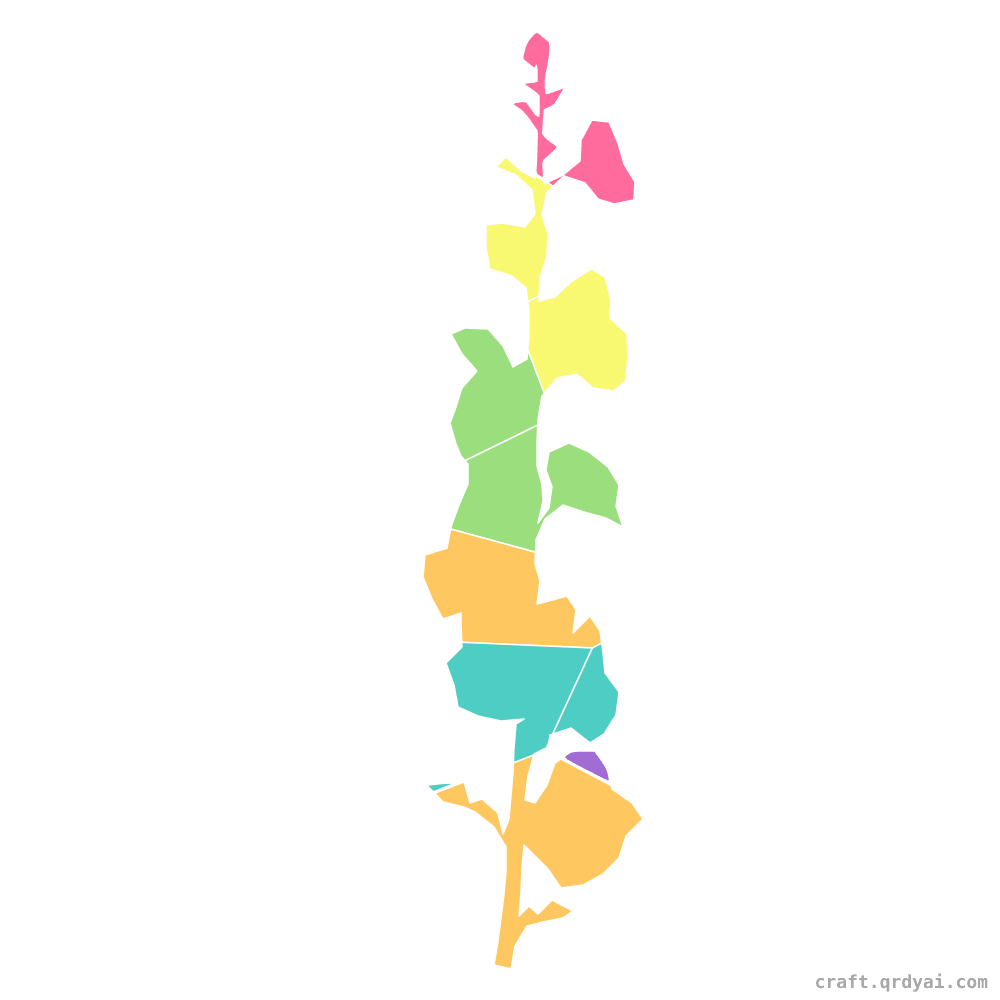 Hollyhock mosaic sticker template — finished art