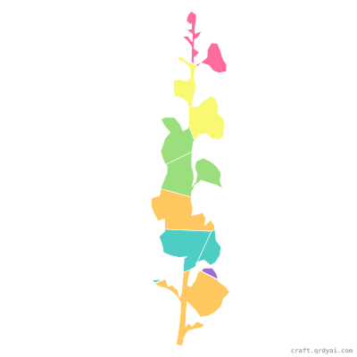 Hollyhock mosaic sticker template — finished art preview