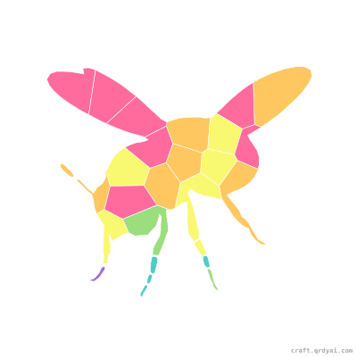 Honey Bee mosaic sticker template — finished art preview